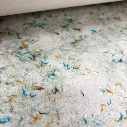 Papier cadeau fait main Lokta - Coton vert
