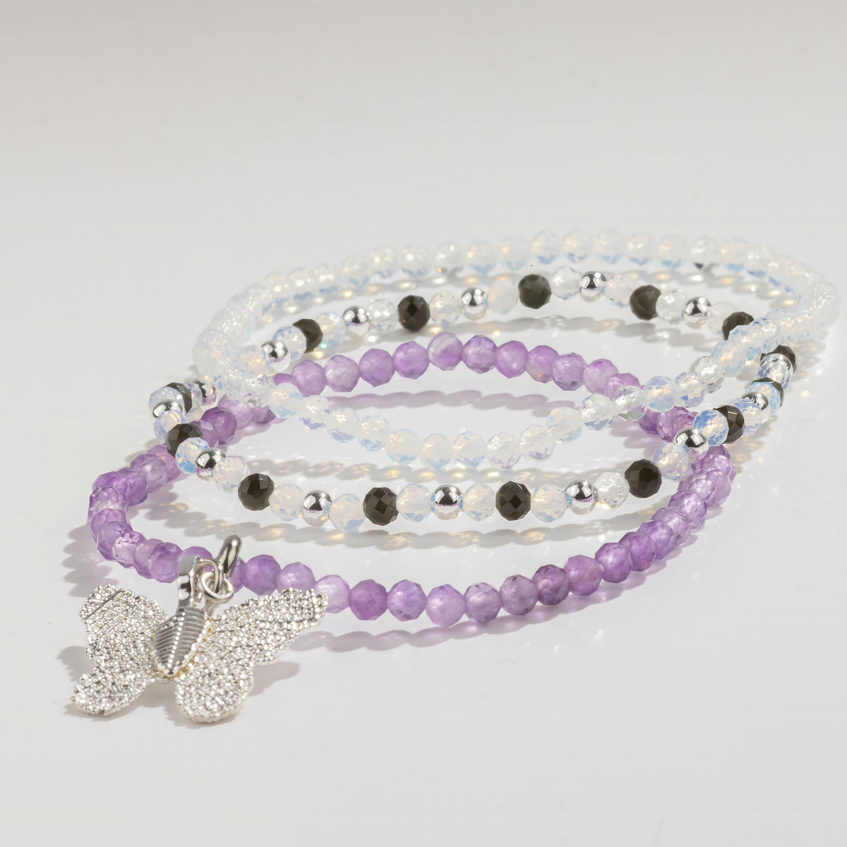 Conjunto de pulseras con piedras preciosas de ninfa espiritual - Luna llena