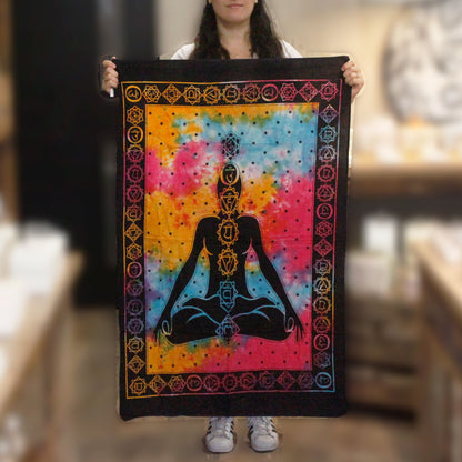Arte Pared Algodón Buda Chakra