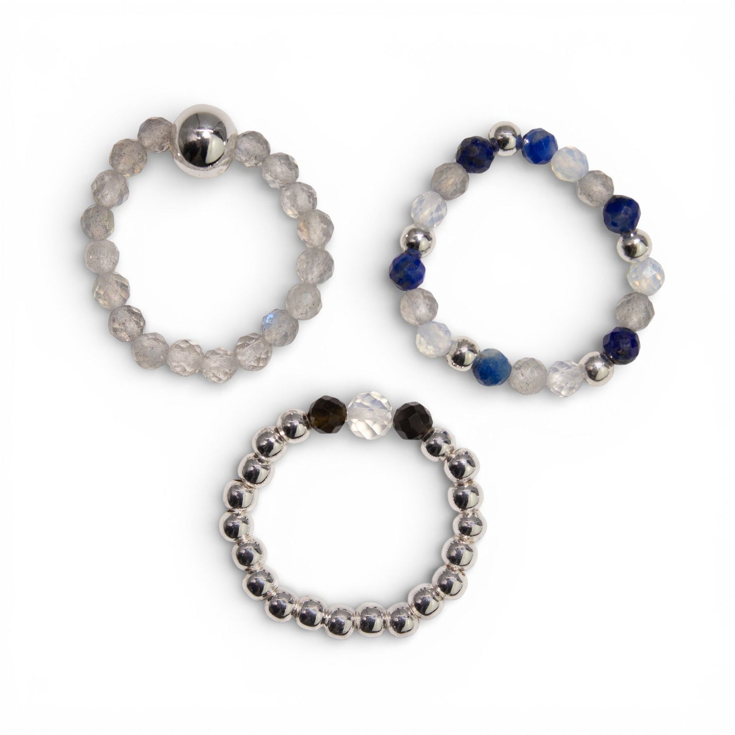 Ring-Set mit Nymphengeist-Edelstein – Nordlichter