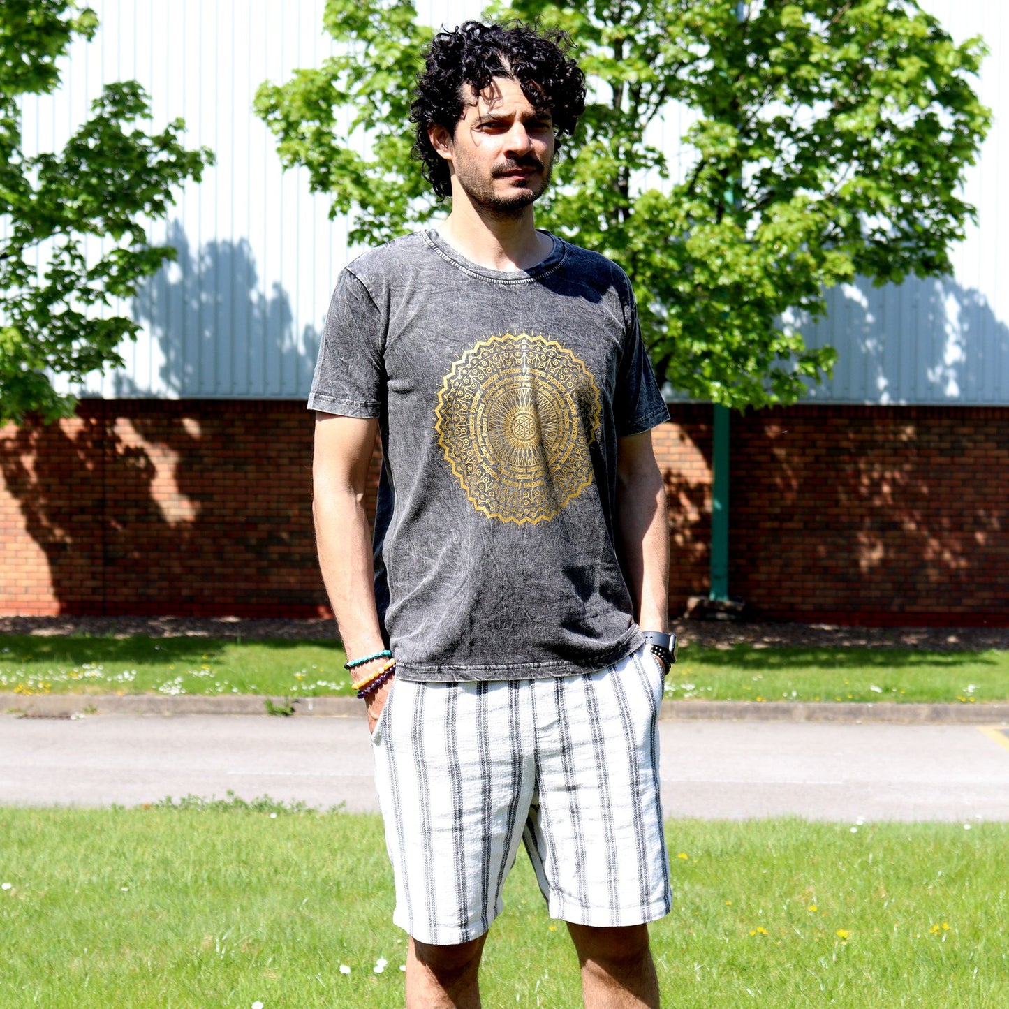 T-shirt Nomad Sari Medium - Mandala - Gris foncé