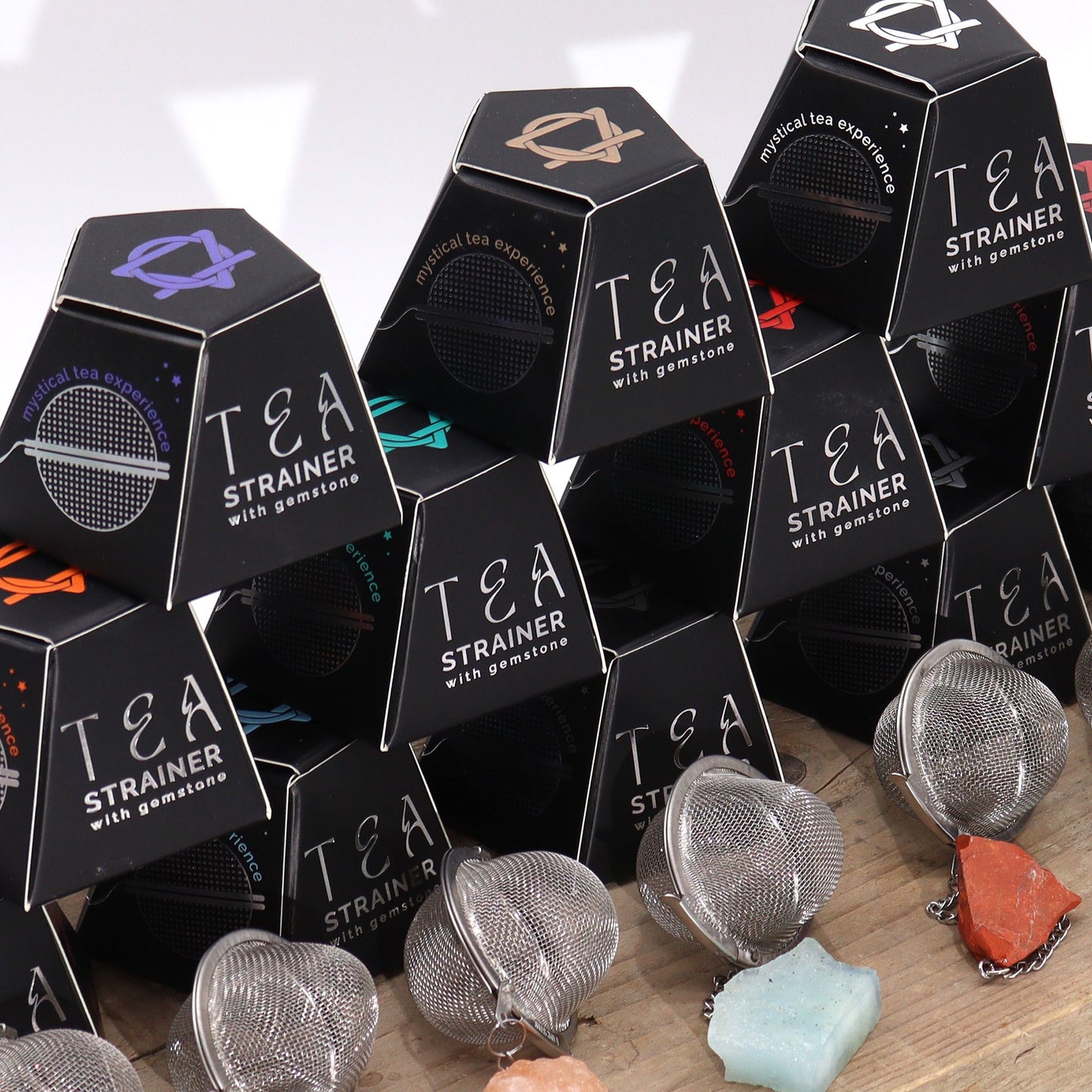 Colador de té de piedras preciosas de cristal crudo - Cornalina