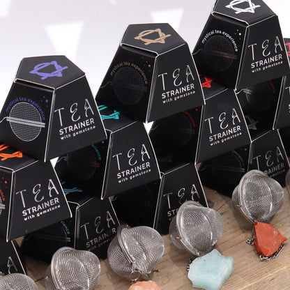 Colador de té de piedras preciosas de cristal crudo - Cuarzo ahumado