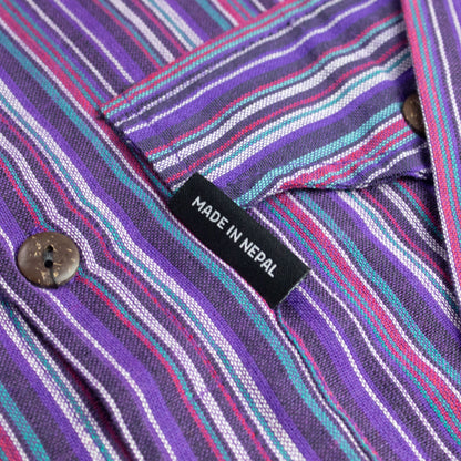 Nomad Sari Camisa de Abuelo - Negro Púrpura - Grande