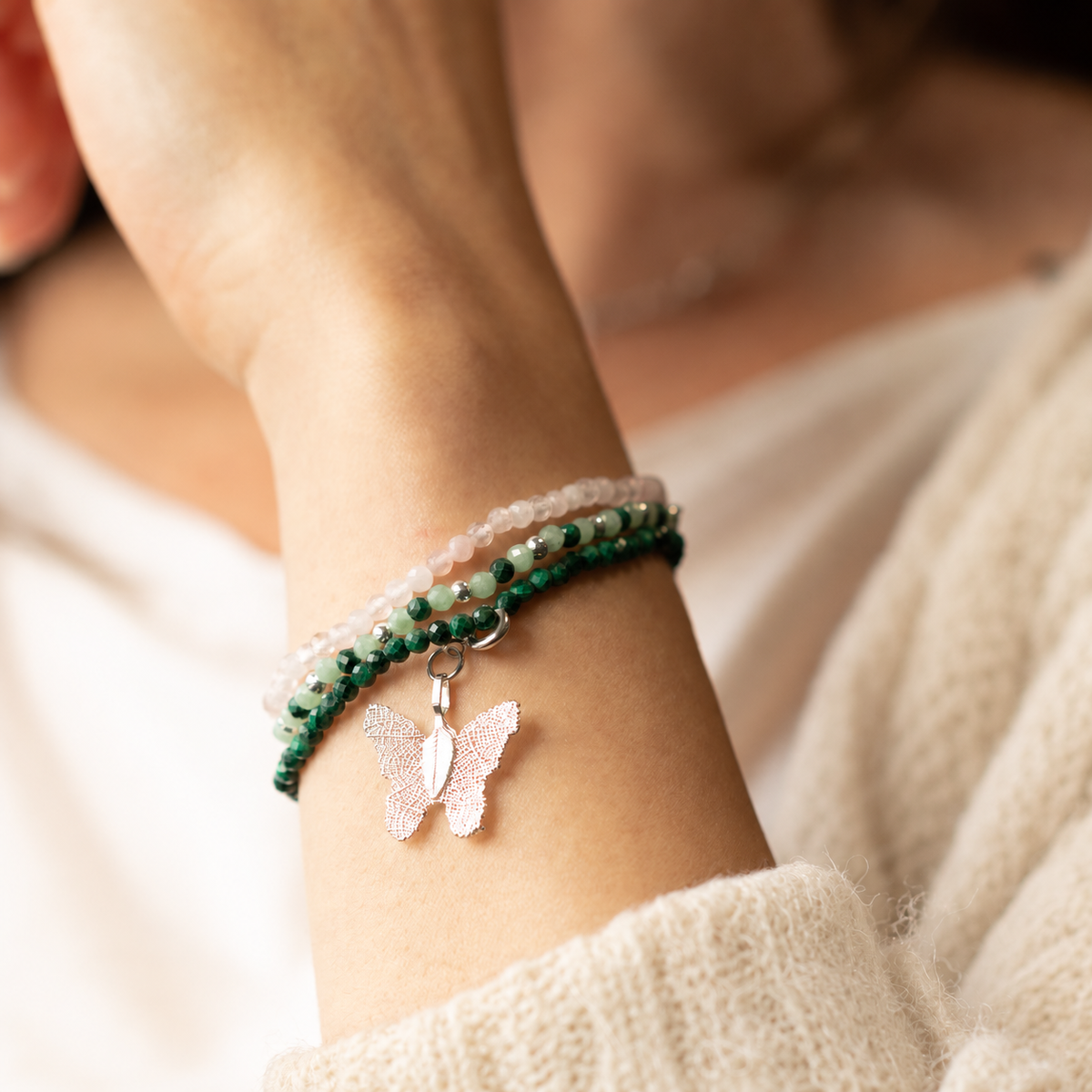 Conjunto de pulseras de gemas del Espíritu de Ninfa - Espíritu del Bosque