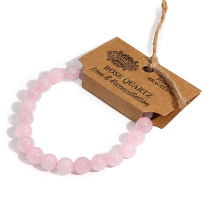 Brazalete de Energía Cuarzo Rosa 8mm