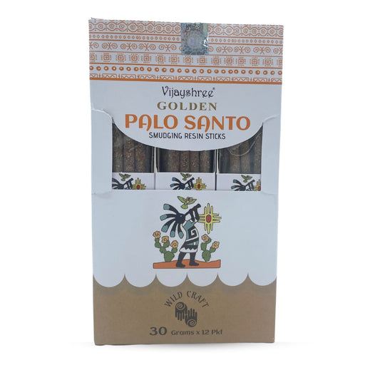 Varillas de resina para difuminar Palo Santo dorado de 30 g (6 unidades)