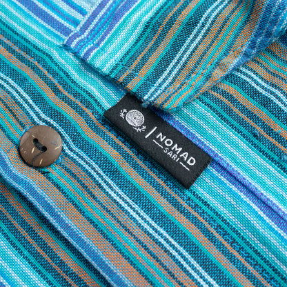 Nomad Sari Grandad Camisa - Turquesa - XL