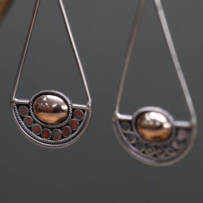Pendientes Plata y Oro Luna Balance