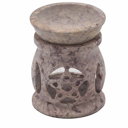 Petit brûle-parfum en pierre ollaire 8 cm - Pentagone Trois Lunes