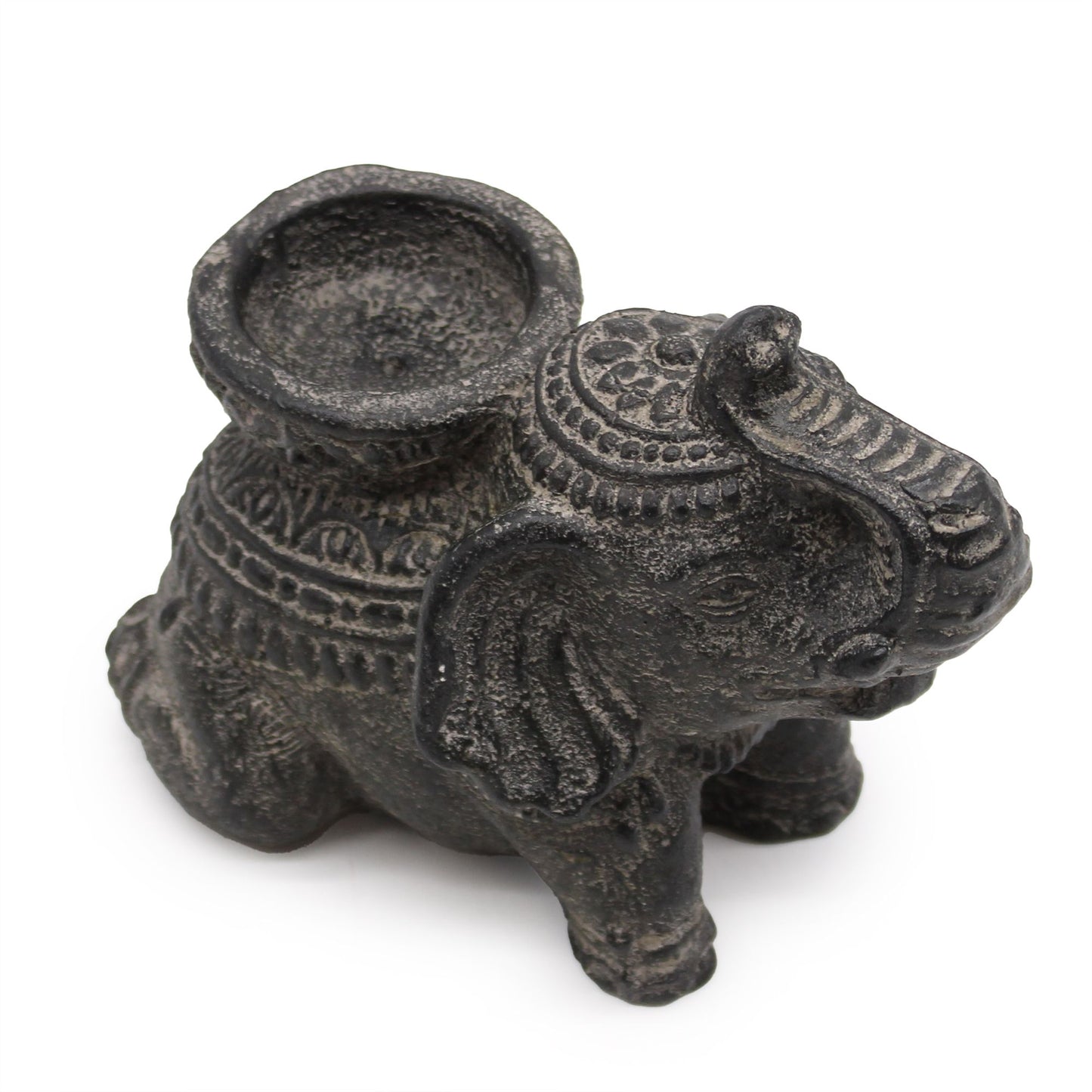 Porte-encens et bougeoir éléphant (noir antique)