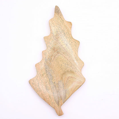 Lost in the Woods - Holzschale mit glasierten Blättern - 33 x 17 cm