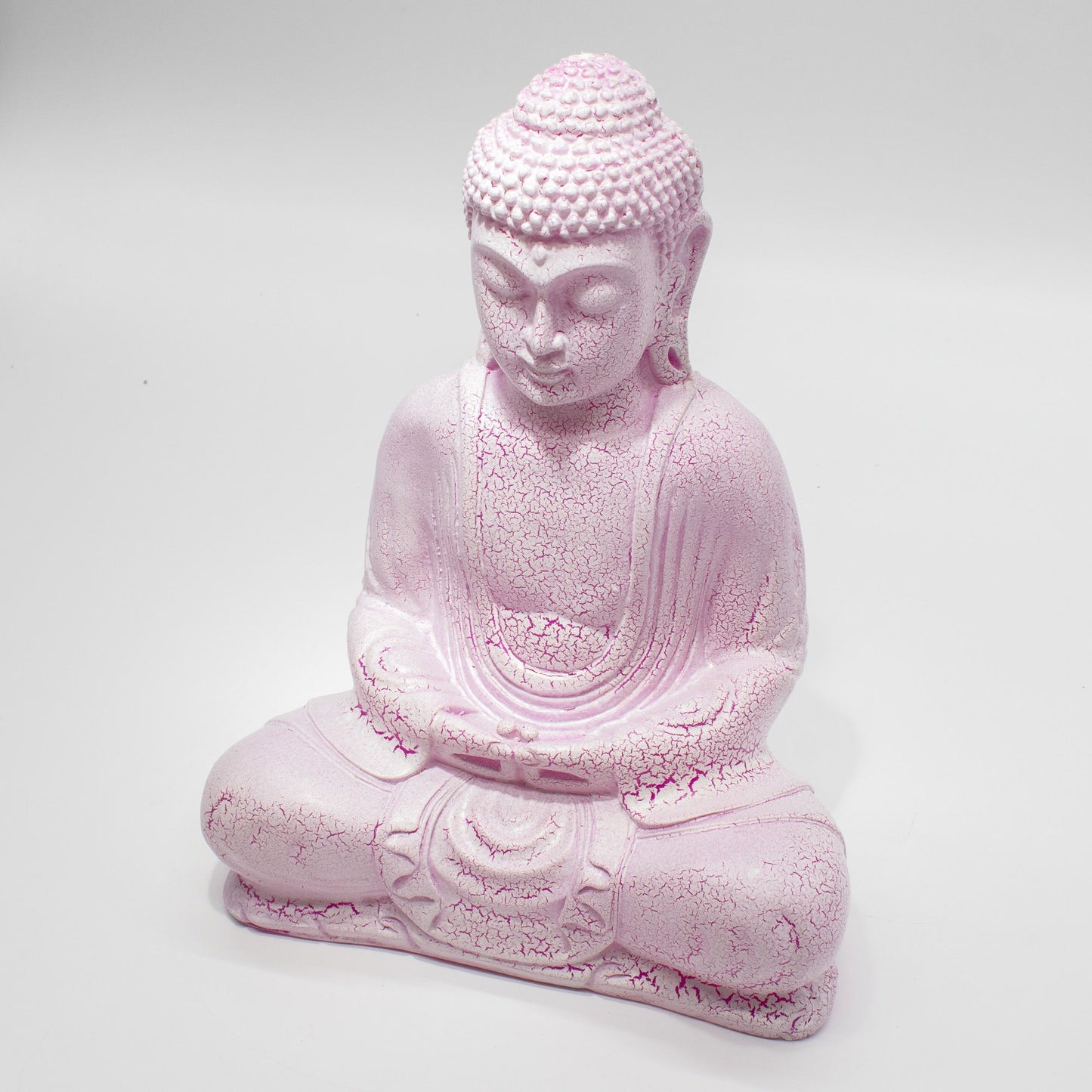 Lámpara Buda para meditación - craquelado de cereza - soporte ovalado