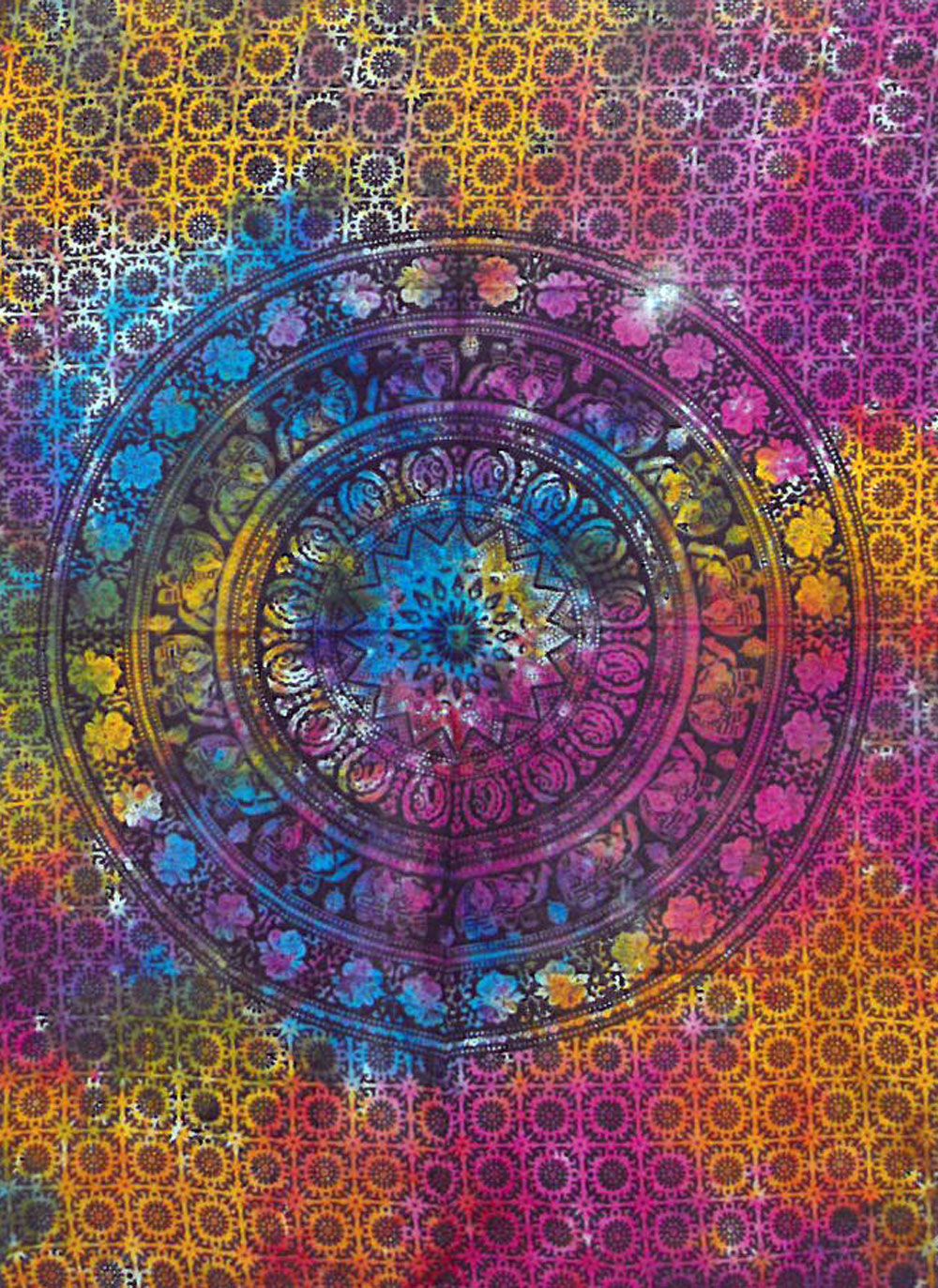 Arte Pared Algodón Mandala Elefante