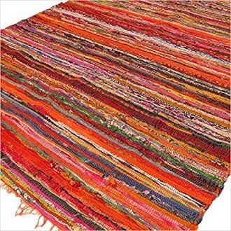Alfombra Trapo Lujo Naranja 152x90cm