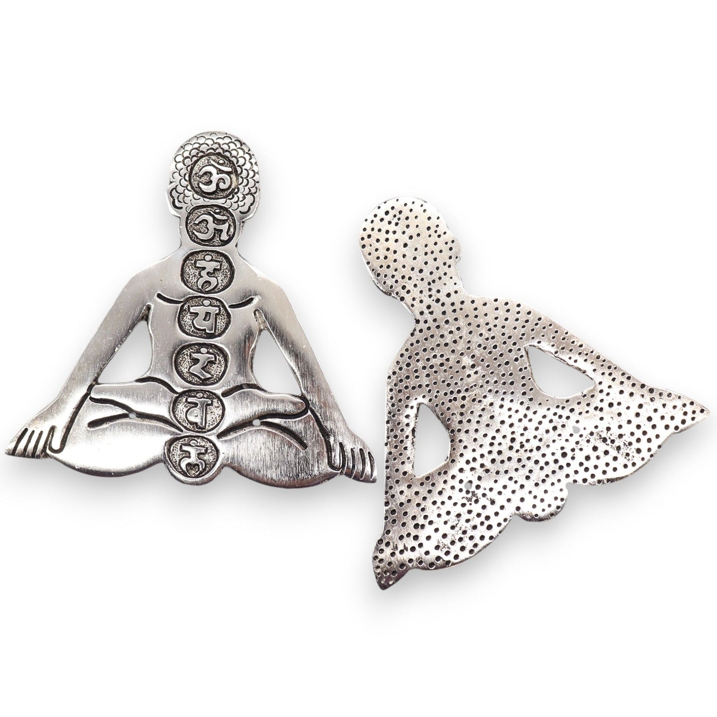 Porte-encens Yoga Seven Chakras en aluminium poli 12 x 12 cm