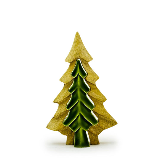 Perdu dans les bois - Petit arbre dans un arbre - Décoration en bois - 15x10cm