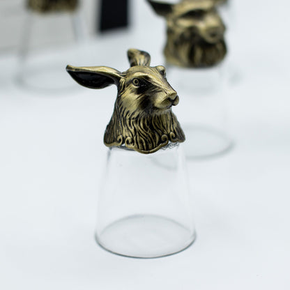 Coffret cadeau de 12 verres à liqueur Bottom Up (25 ml) - Forêt et créatures mystiques - Bronze antique