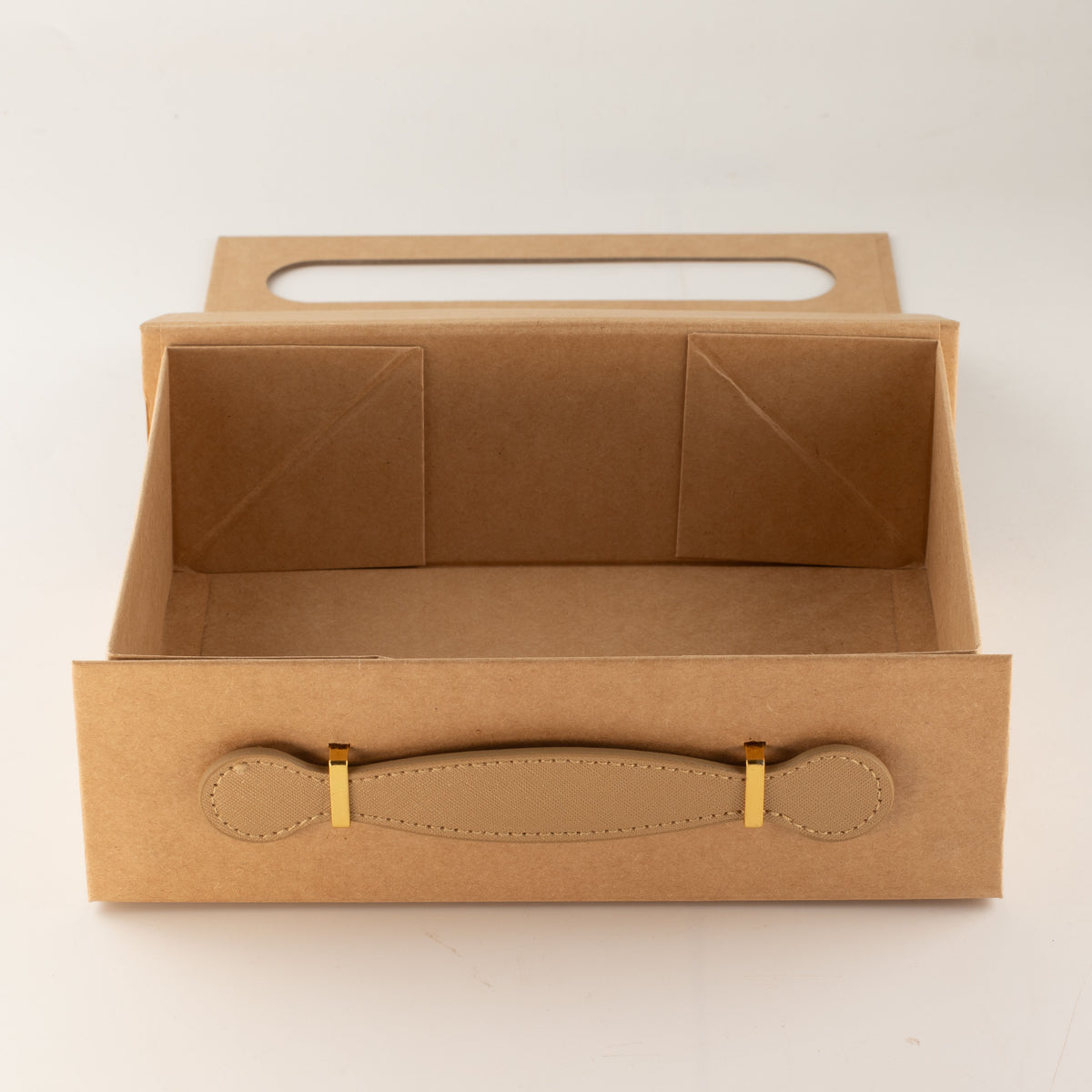 Caja de regalo plegable - cesta de regalo mediana (24x18.2x8cm) - marrón kraft