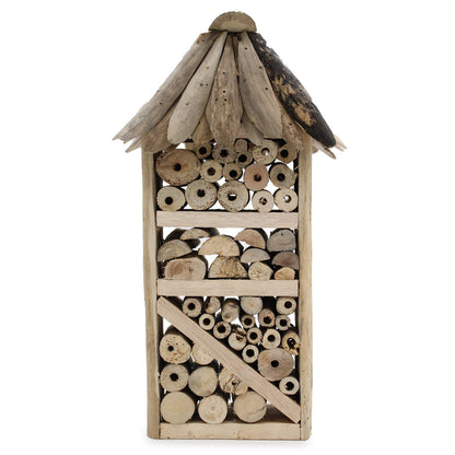 Abri pour insectes et abeilles en bois flotté - Maison à deux étages