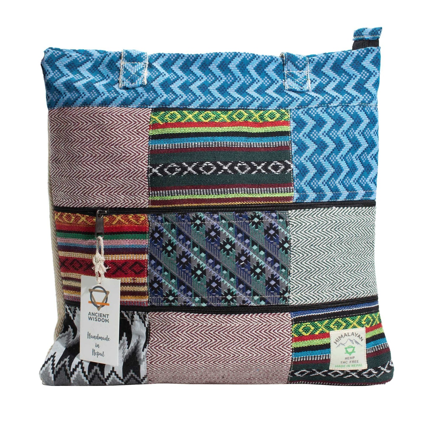 Sac fourre-tout Patchwork de Katmandou - Motif Dhaka (37x38 cm)