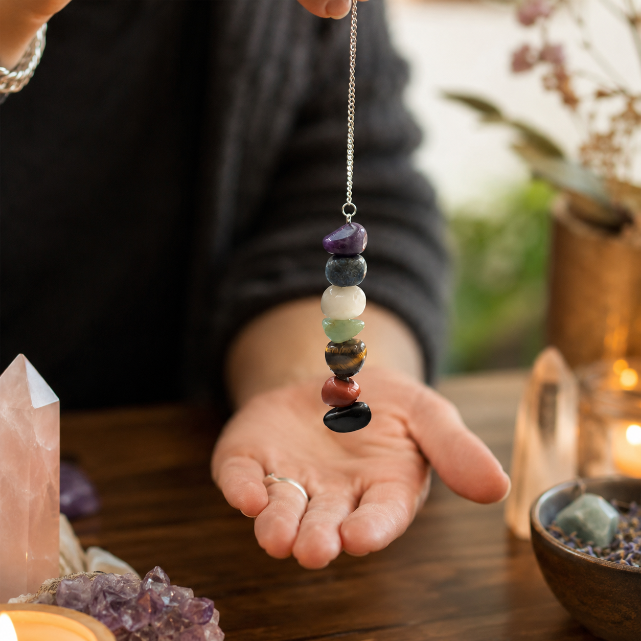 Siete Tumble Chakra - Péndulo de Almas que se Alinean