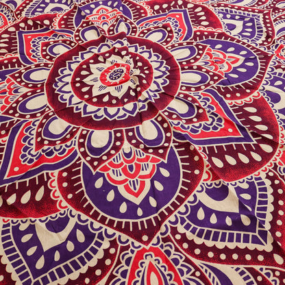 Grand mandala rond (180 cm) - Rose et violet