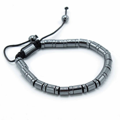 Bracelet magnétique Shamballa en hématite - Cercles et cylindres