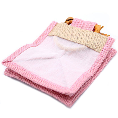 Bolsa de regalo de yute puro y algodón con ventana - 1 Ventana en Rosa