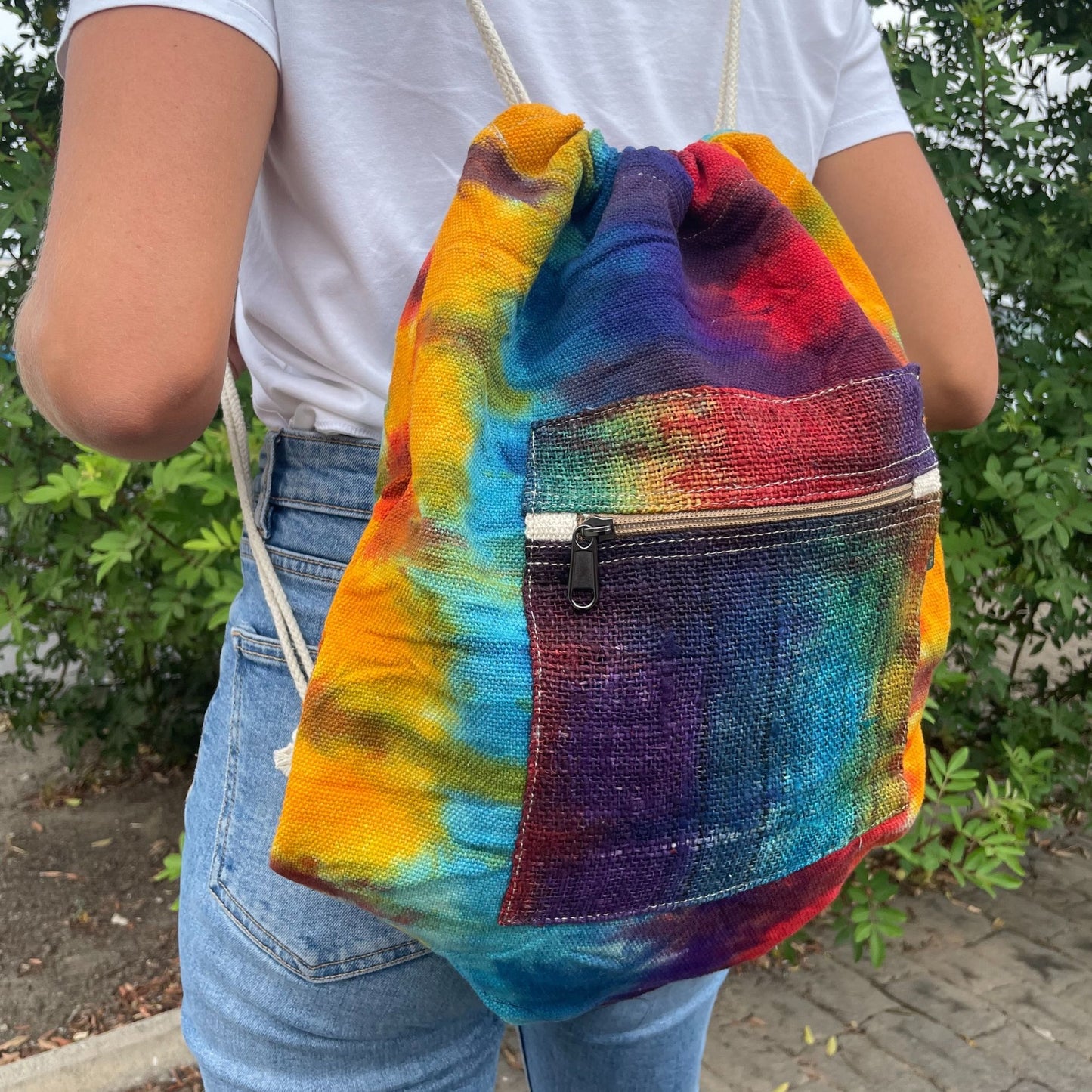 Batik-Tasche aus Hanfseil