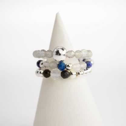 Ring-Set mit Nymphengeist-Edelstein – Nordlichter