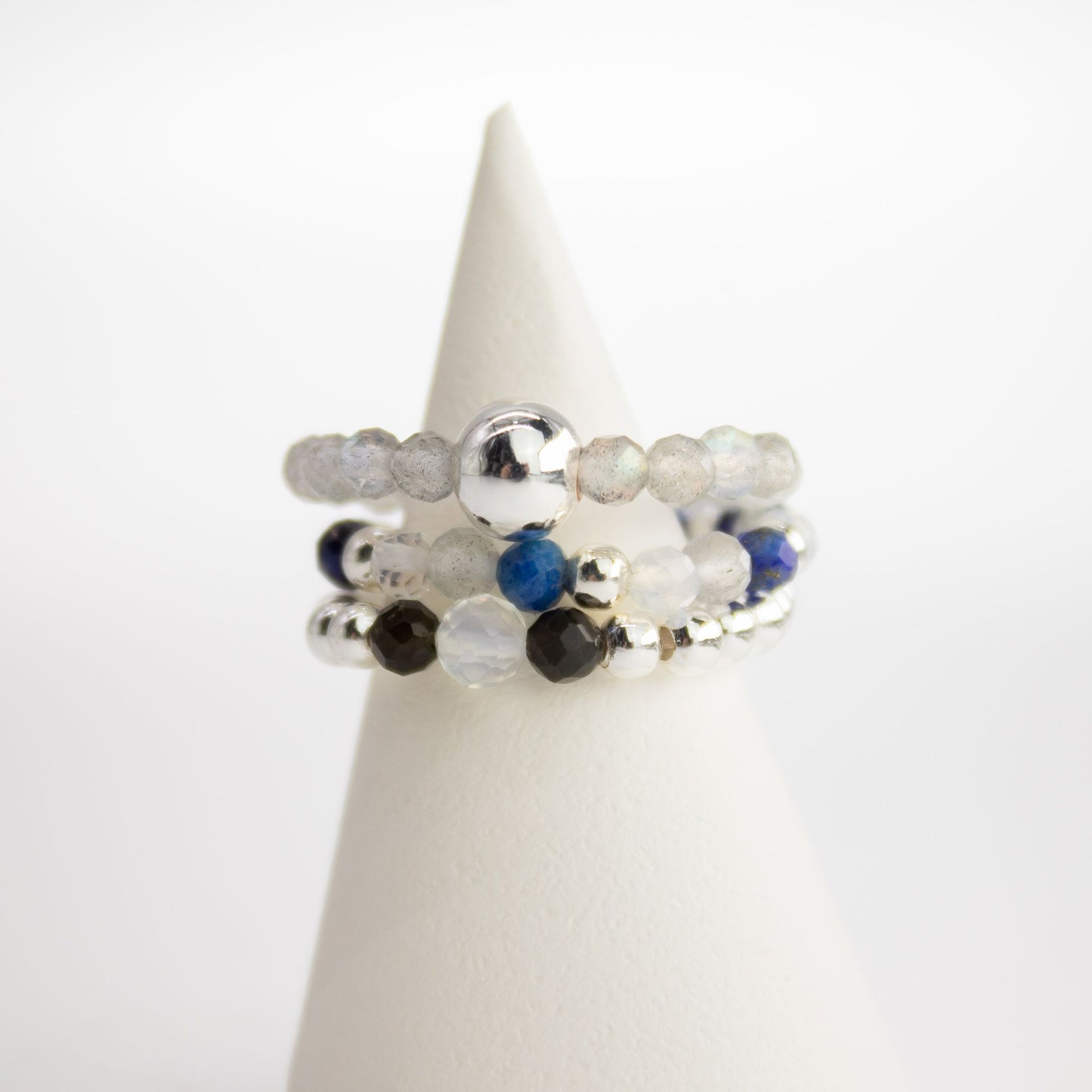 Ring-Set mit Nymphengeist-Edelstein – Nordlichter