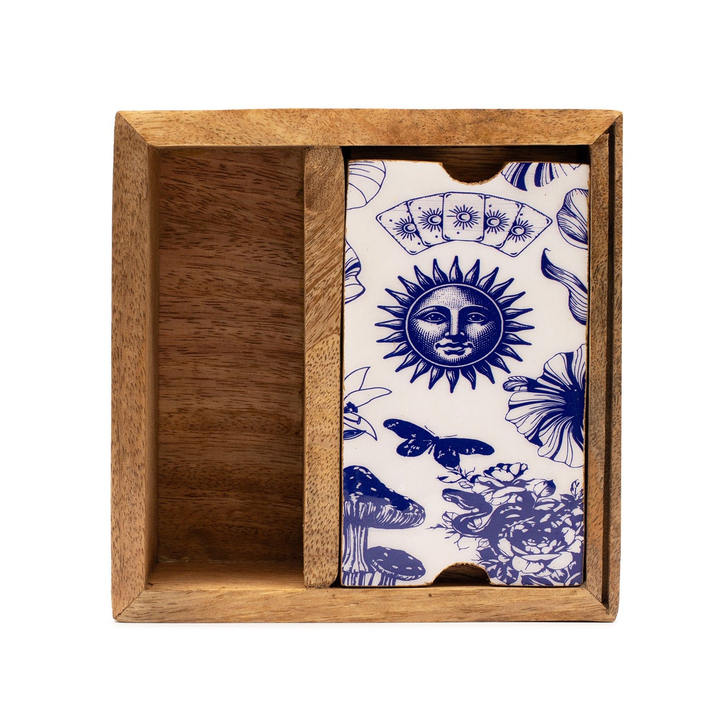 Zweiteilige Tarotbox mit Kartenständer