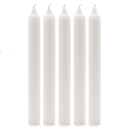 10 x Velas a Granel de Color Sólido - Blanco Rústico - Paquete de 10