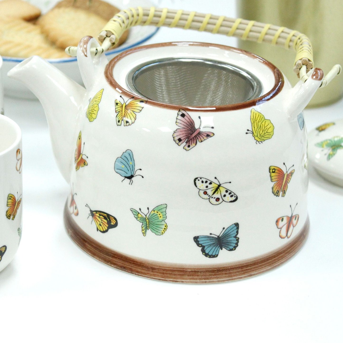 Set Tetera Cerámica Mariposas