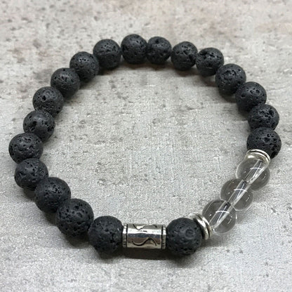 Pulsera Piedra Lava Tribal Cuarzo Roca