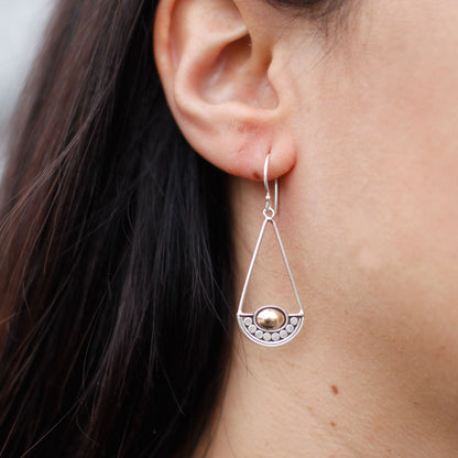 Pendientes Plata y Oro Luna Balance