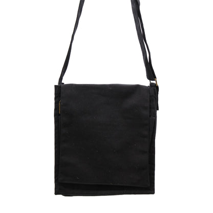 Bolso mensajero de lona de algodón - Negro