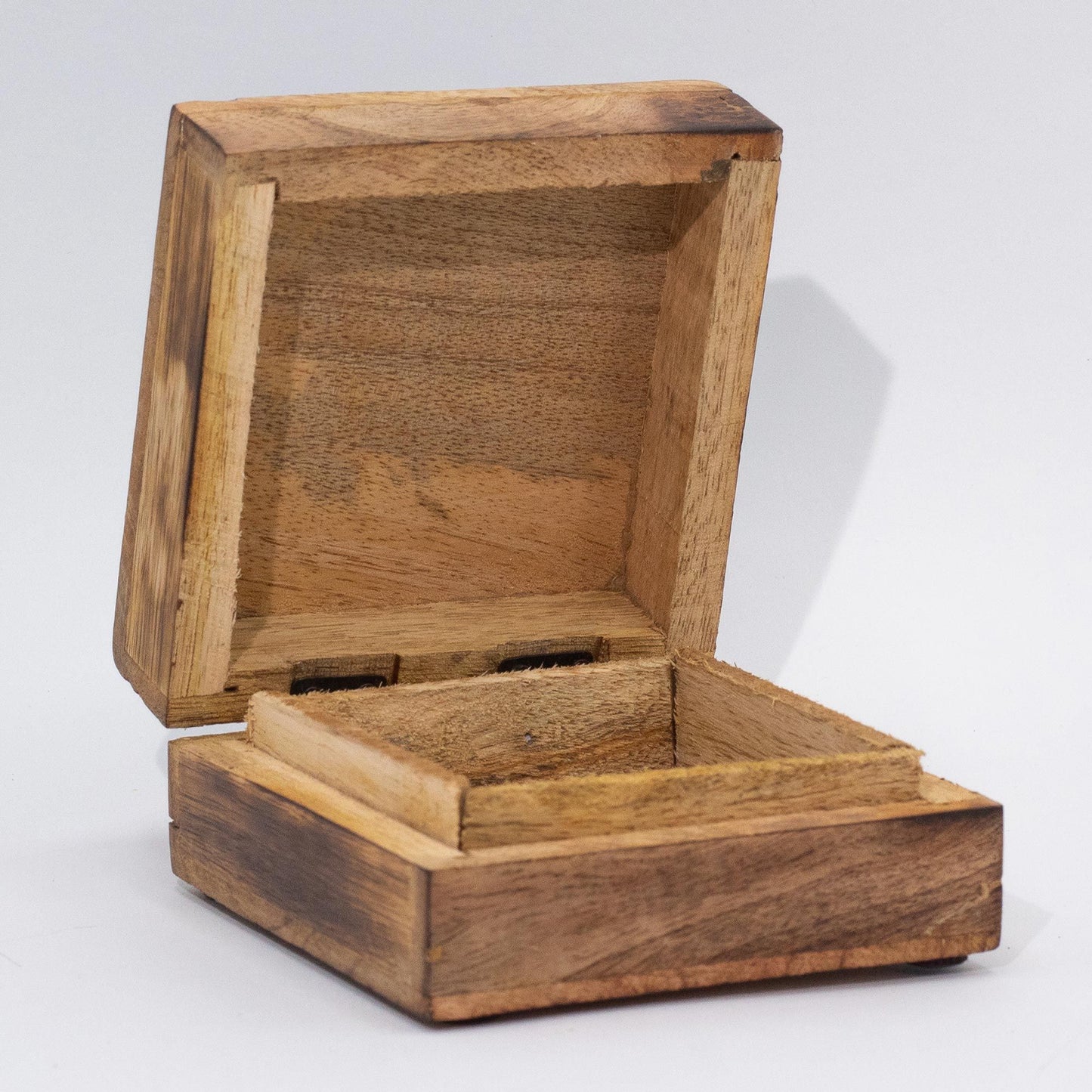 Caja cuadrada grande 15x17.5x8cm - Diseño seta verde azulado