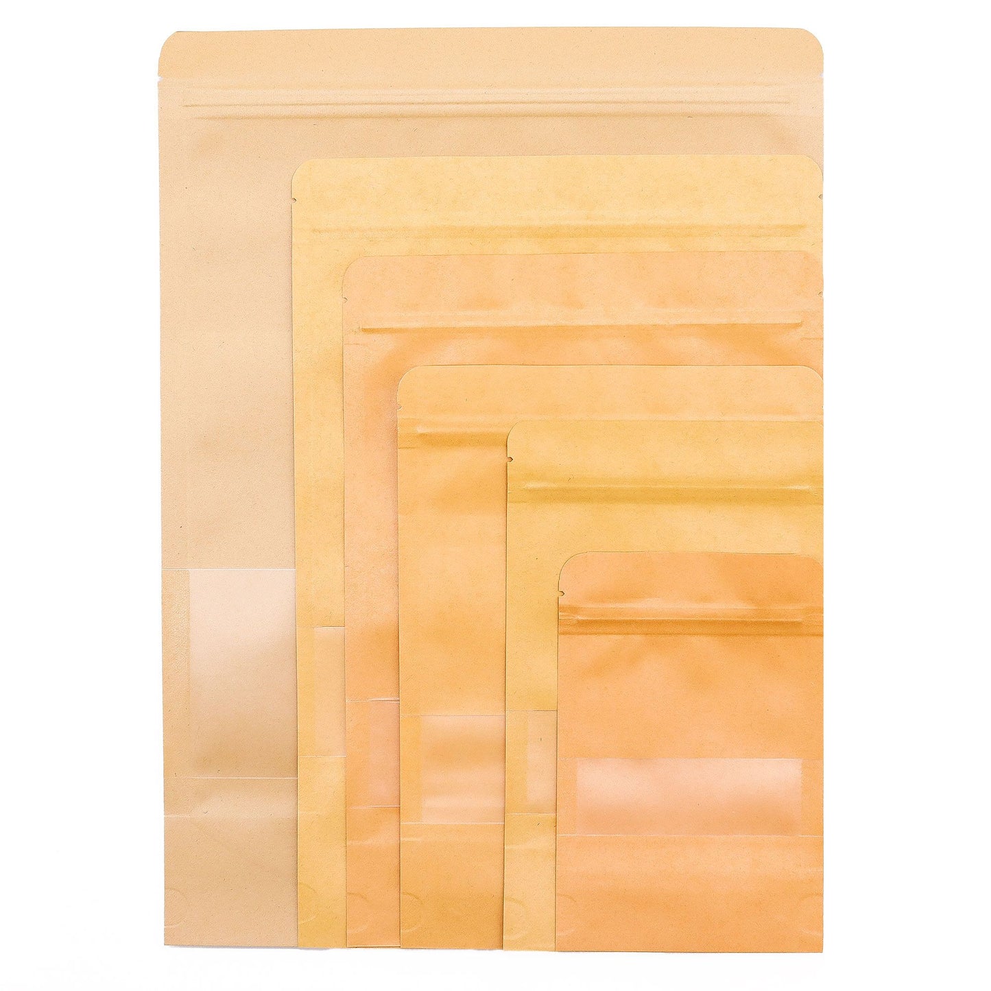 10 x Bolsa de Café Mediana con Ventana - 13.5x26.5cm (500gm)