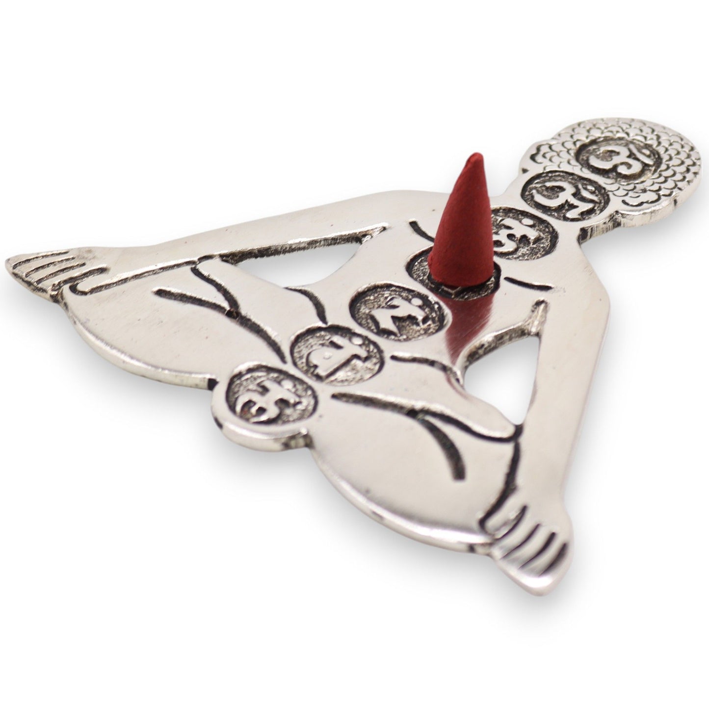 Porte-encens Yoga Seven Chakras en aluminium poli 12 x 12 cm