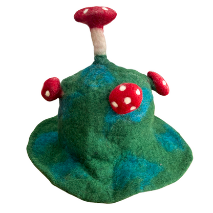 Sombrero de hongo de fieltro - Verde musgo de montaña