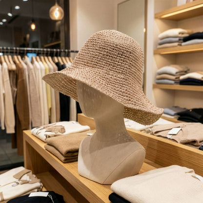 Nomad Sari Chapeau de paille à large bord - Rose Poudré