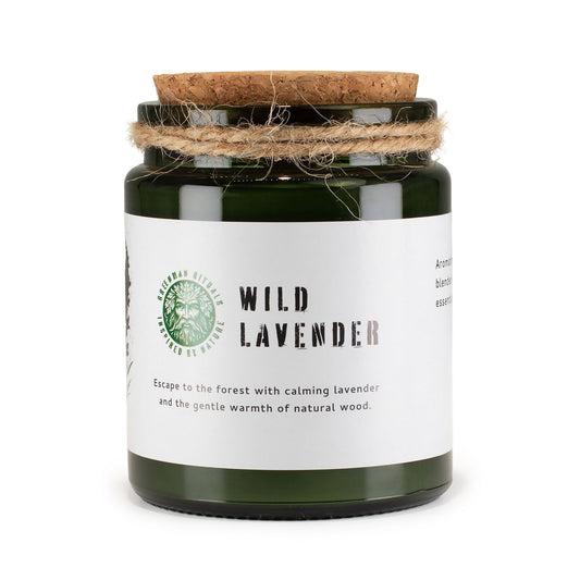 Greenman Woodwick Sojawachs-Kerze - Wilder Lavendel