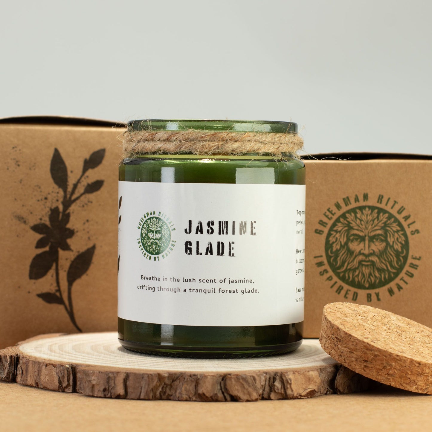 Greenman Woodwick Sojawachs-Kerze - Jasminwäldchen