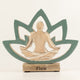 Yoga Mujer de Madera - Flor de Loto - Verde Azulado - Fluir