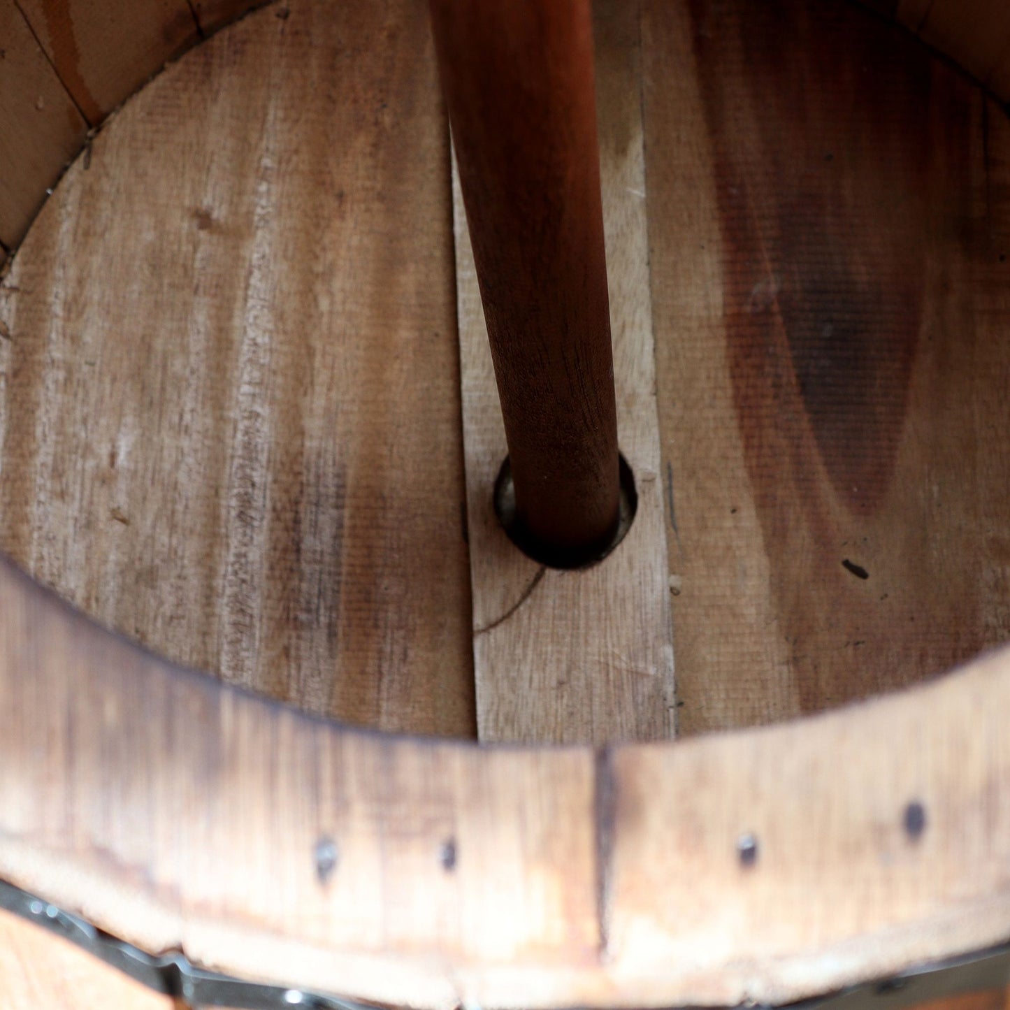 Tabouret et porte-parapluie en forme de tonneau de bière - Naturel