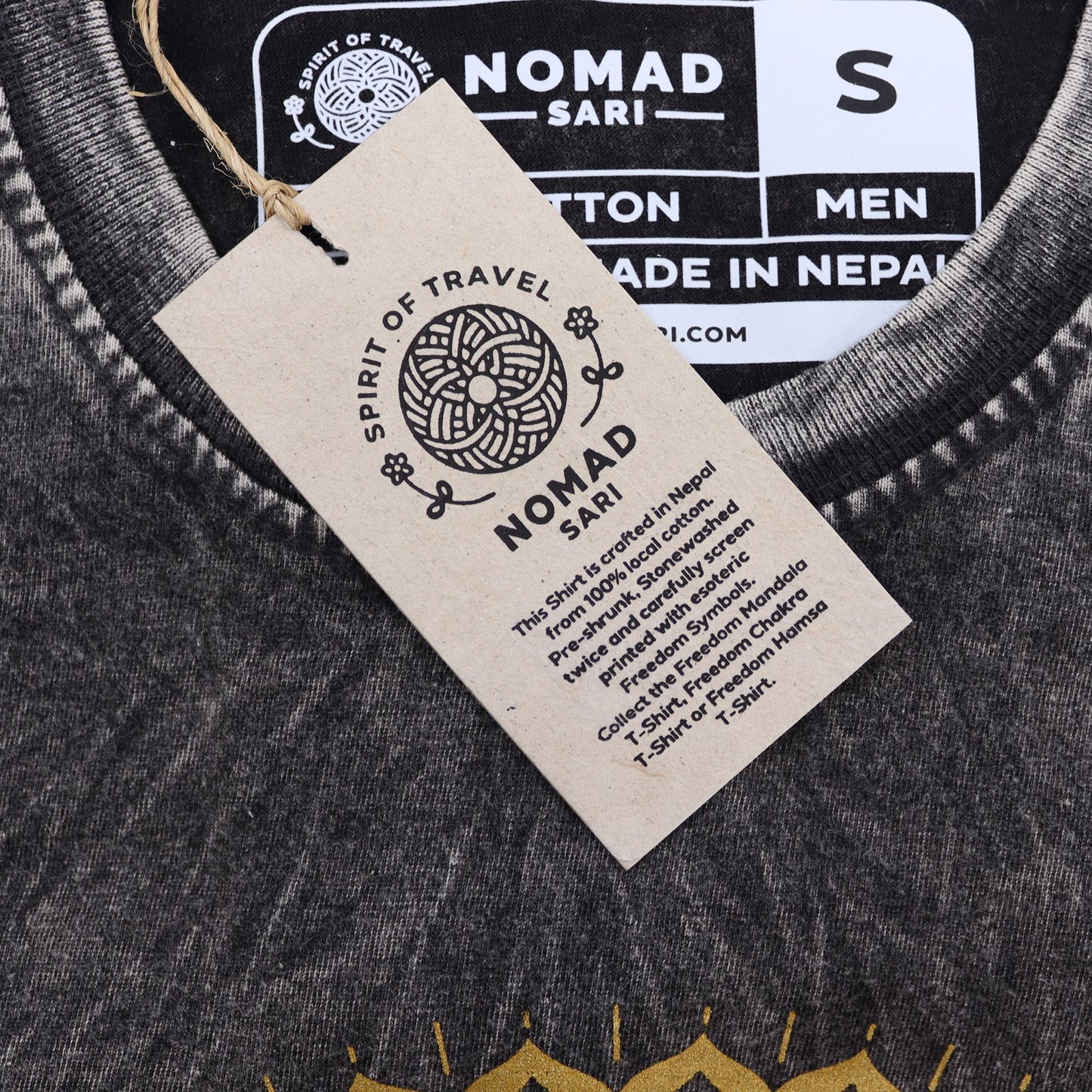 Nomad Sari Kleines T-Shirt – Mandala – Dunkelgrau