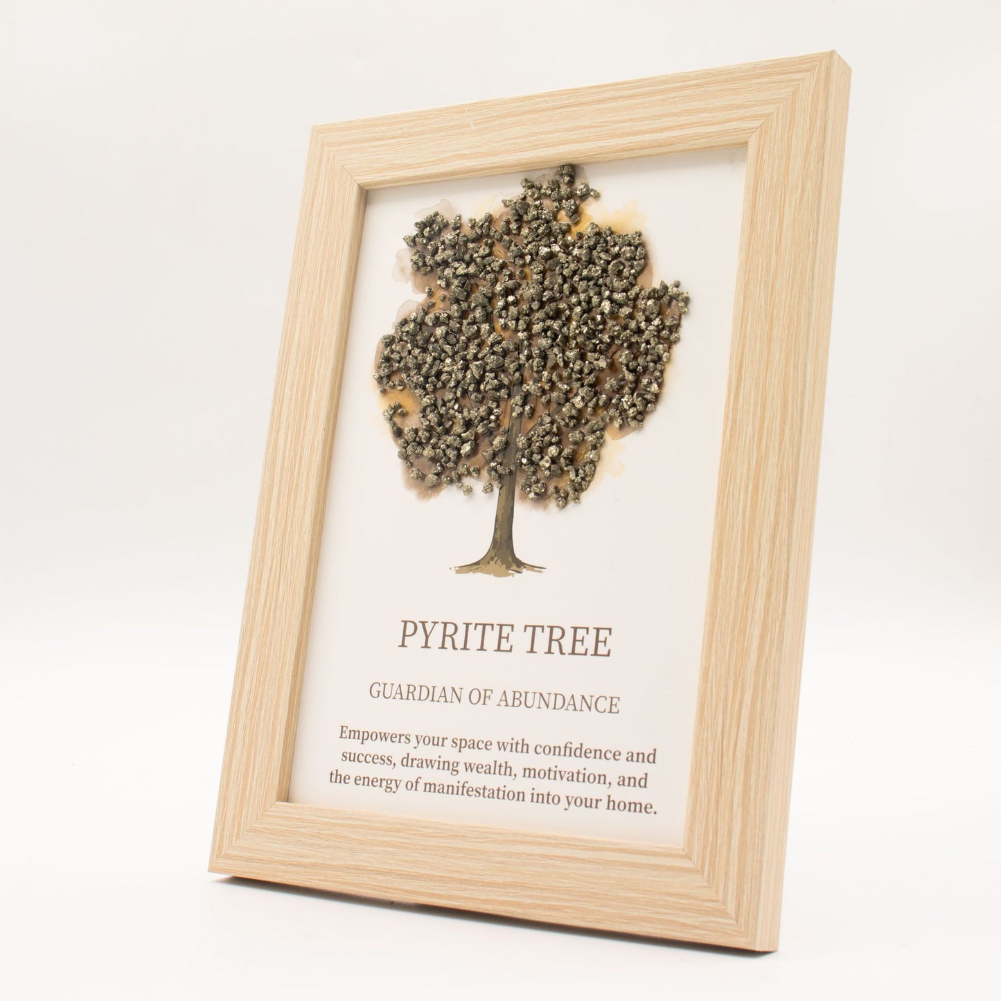 Cuadro de piedra preciosa - Árbol de la Vida - pirita (20x14,7x1 cm)