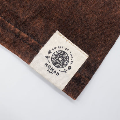 Nomad Sari Camiseta de algodón lavado a piedra - Sol y Zodiaco - Marrón - Mediano
